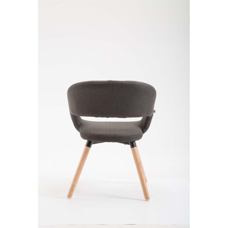 Silla de comedor Giza, tela Natura, gris oscuro